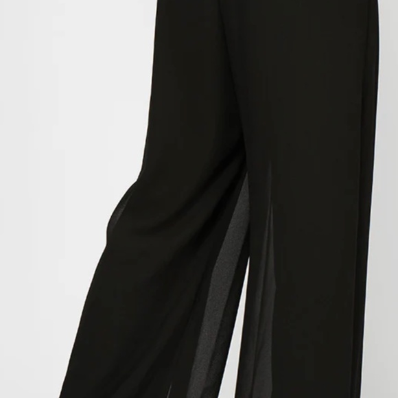 Alex Evenings Black Straight leg chiffon pant Size small petite LIKE NEW - Picture 2 of 7